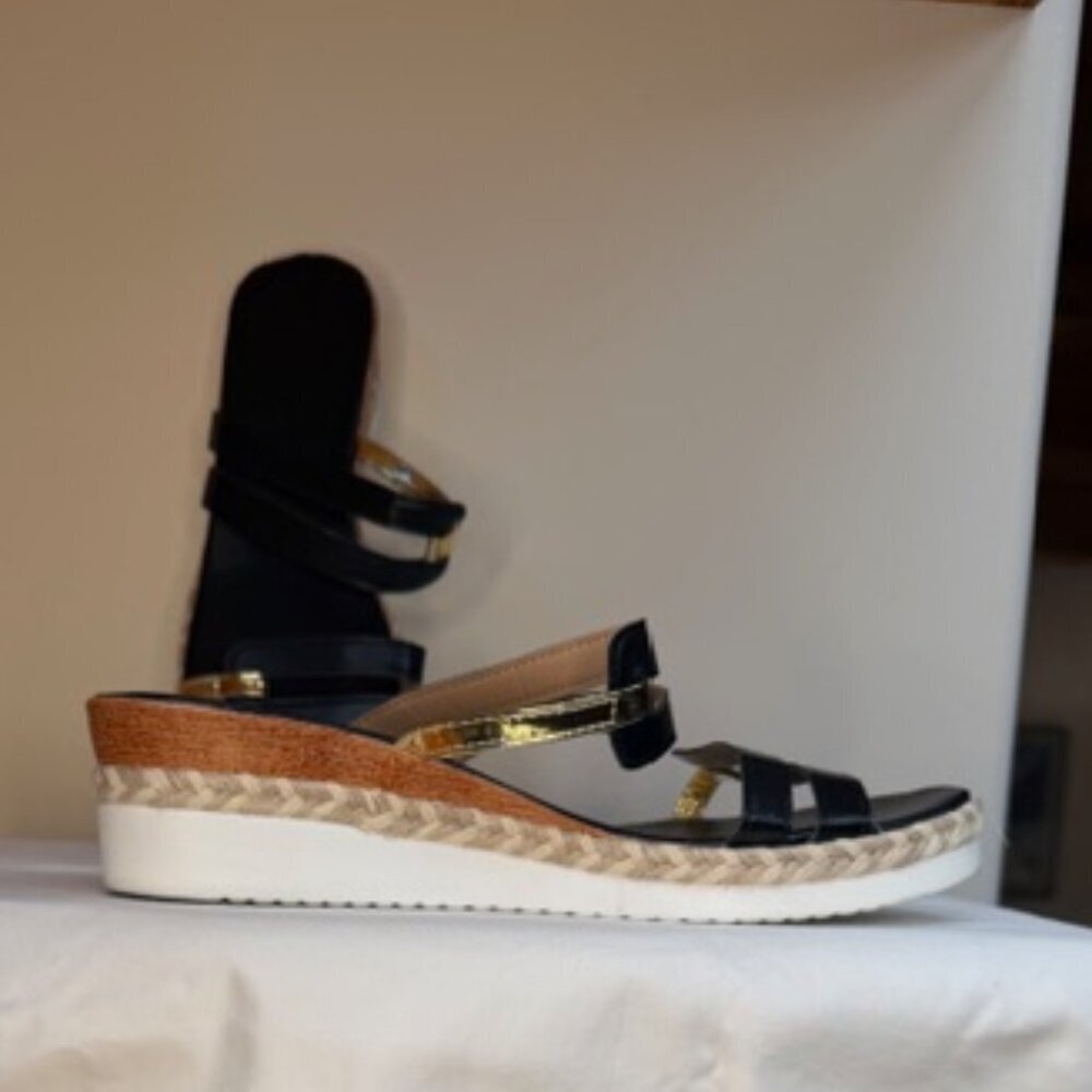 Black Gold  Wedge Slides 11/42